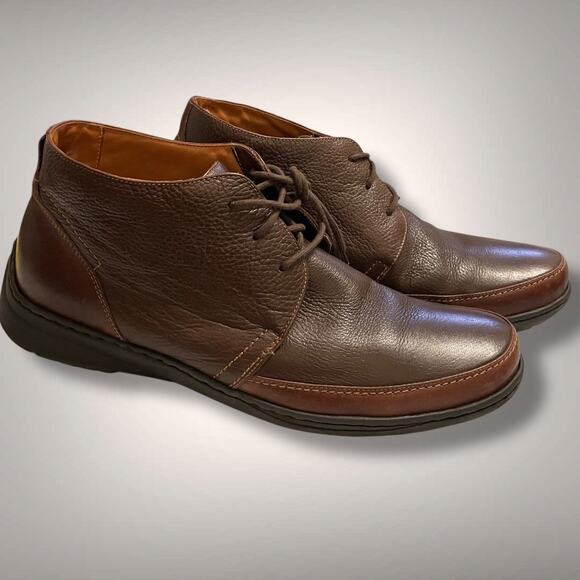 Men's 12M JOHNSTON & MURPHY Brown Leather Chukka Boots Excellent Condition - Picture 1 of 14